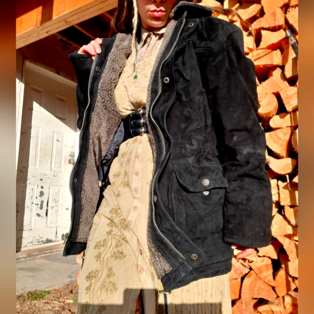 Insulated leather jacket